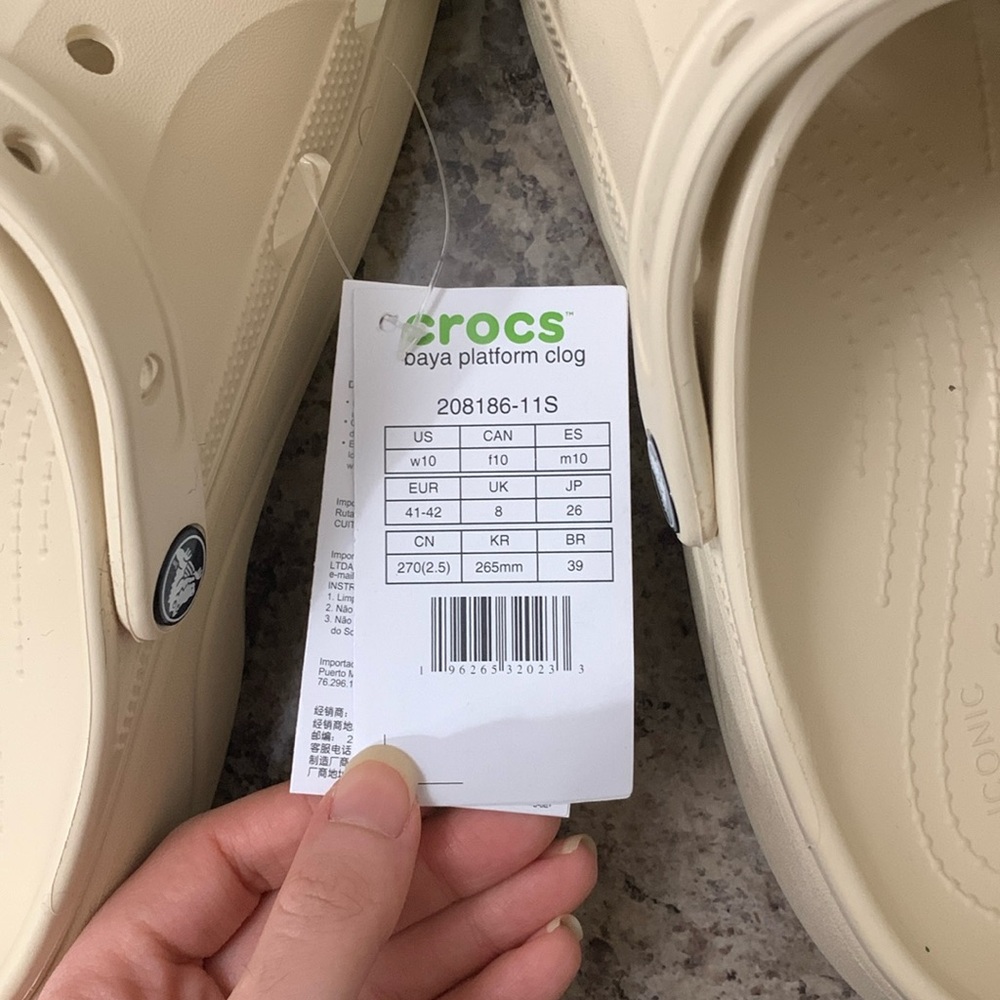 Beige / Tan Platform Crocs - Picture 7 of 14